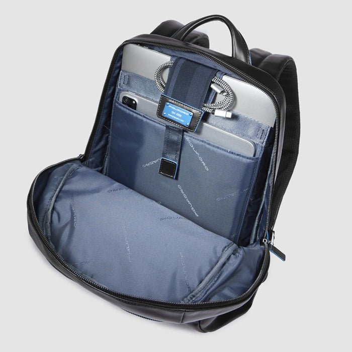 Zaino piccolo in pelle Piquadro CA3214B2 Nero - Pelletteria Allegrini