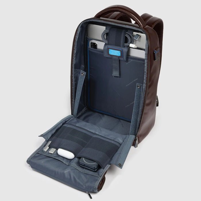 Zaino uomo fast - check porta pc 14" Piquadro CA6858B2 Mogano - Pelletteria Allegrini