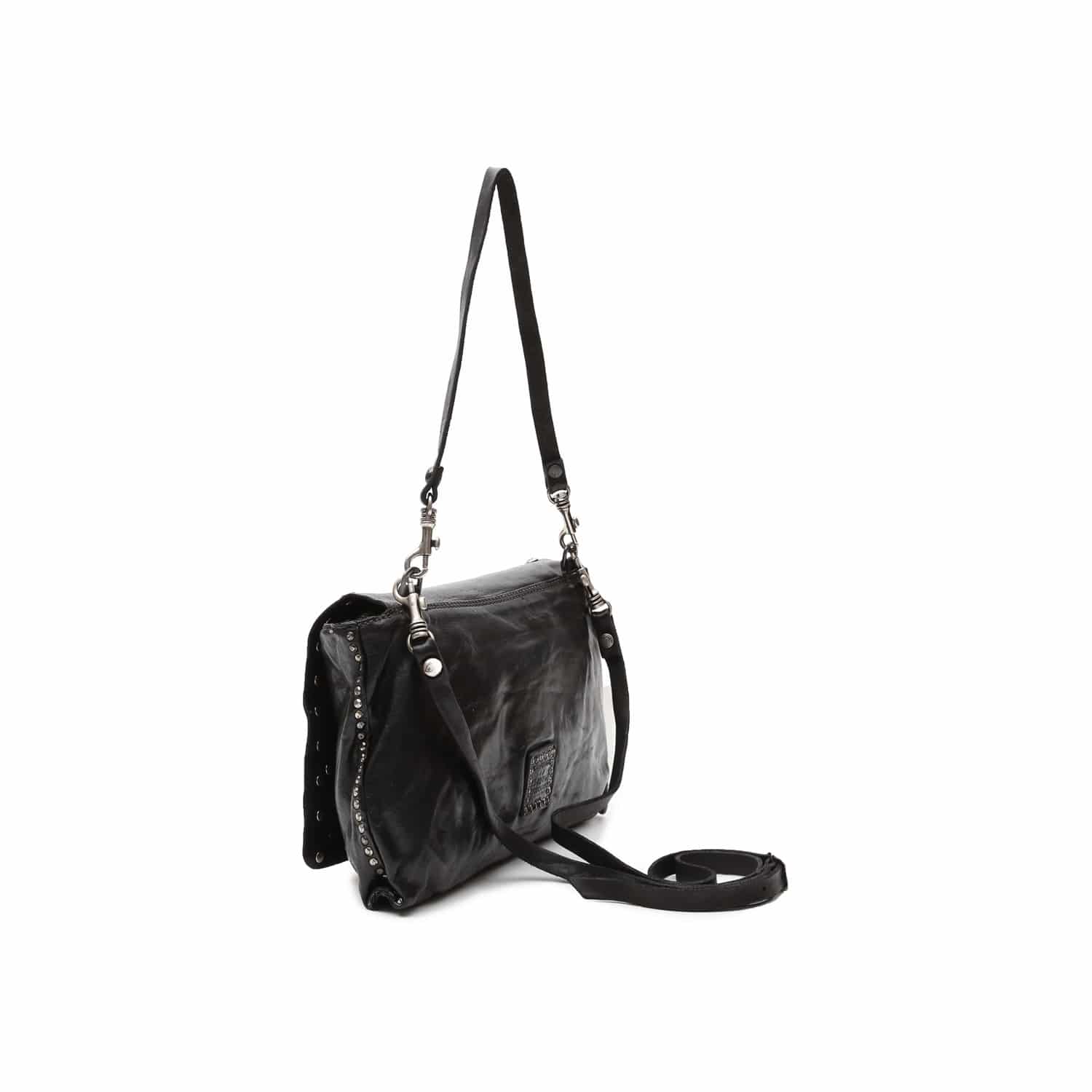 forklædt bus anekdote Baldric-bag-with-studs-and-rhinestones-in-black-leather_Cross-body-bags_campomaggi_C000260ND.X0038.C0001_03  - Pelletteria Allegrini