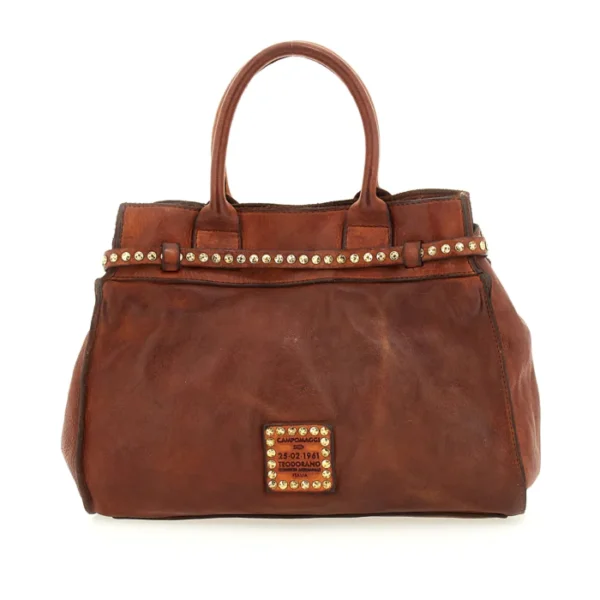 Campomaggi leather bag with rivets Kura - Image 2