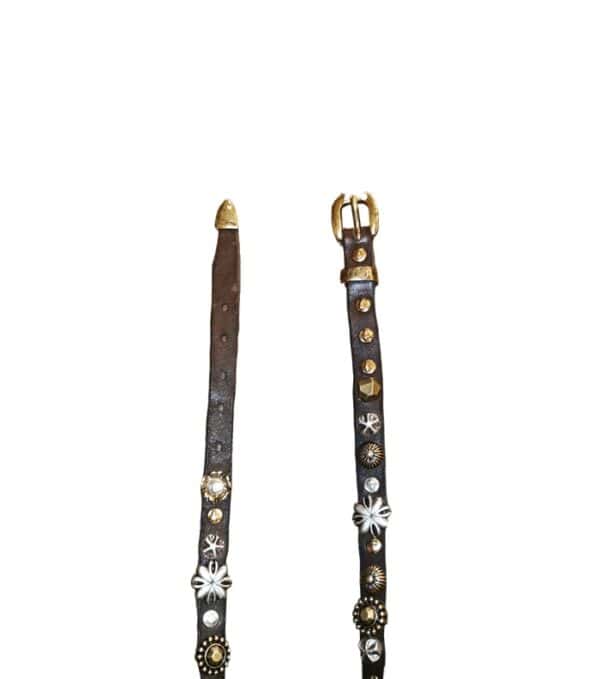 Studded leather double bracelet - Image 2