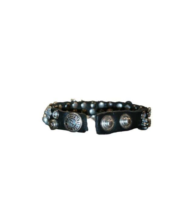 Bracelet with flower rivets and rhinestones - Image 2