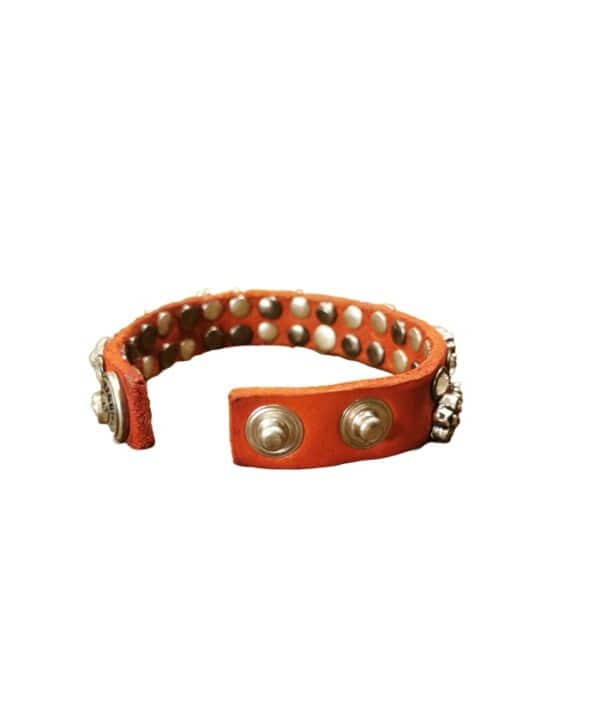 Bracelet with flower rivets and rhinestones - Image 3