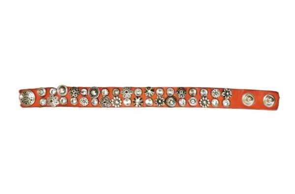 Bracelet with flower rivets and rhinestones - Image 2