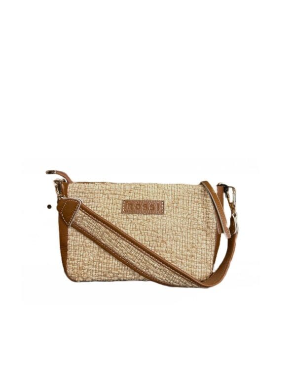 Bruno Rossi leather and straw shoulder bag - Image 2